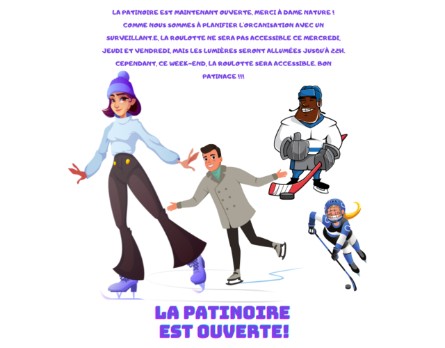 La patinoire est ouverte!