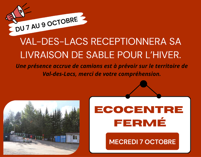 Fermeture exceptionnelle de l'écocentre