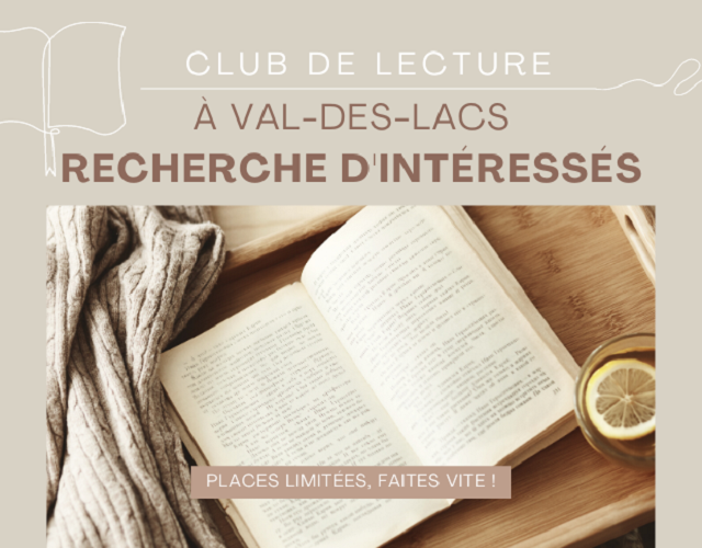 CLUB DE LECTURE EN DEVENIR À VAL-DES-LACS