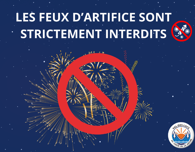 RAPPEL - Les feux d'artifice sont strictement INTERDITS